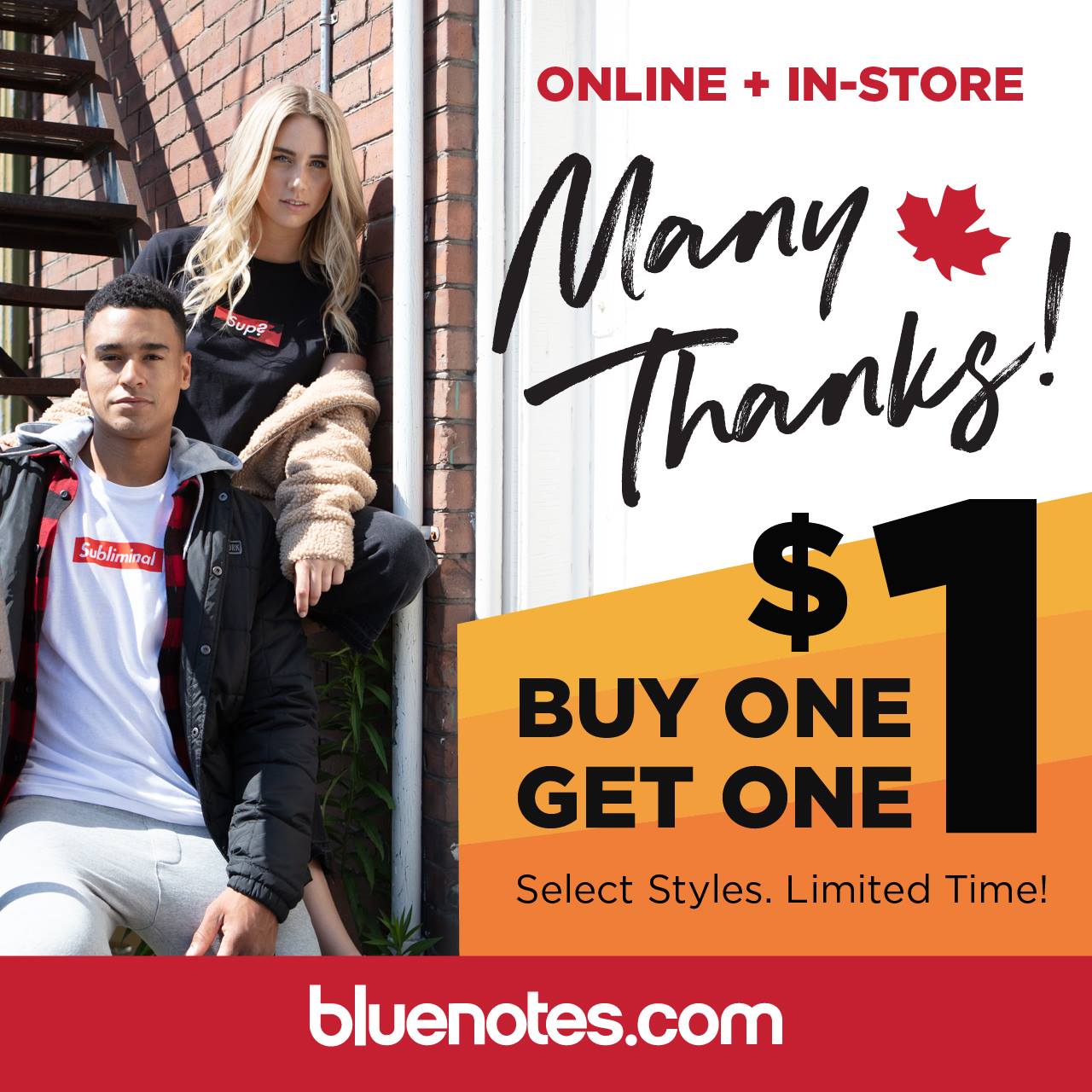 Eastgate Square - THE Bluenotes BUY 1 GET 1 FOR $1 SALE!...