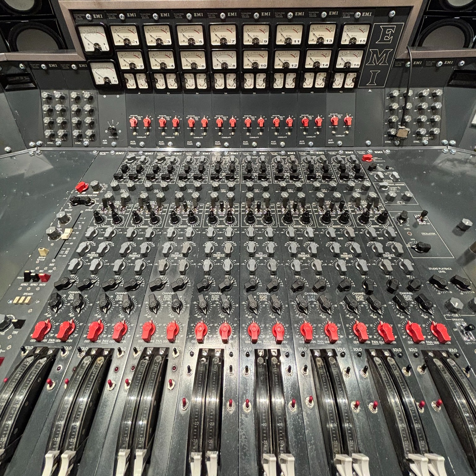 Historic EMI TG12345 consoles used at Abbey Road Studios