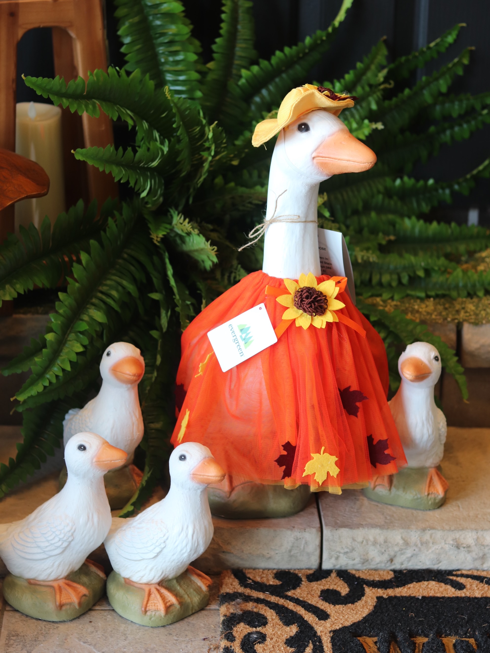 dress up goose Evergreen Porch Birthday Girl Outfit Give every porch pal a wardrobe upgrade with this charming outfit set made just for decorative porch geese OugPiStiyk Porch Goose Outfits,Goose Clothes