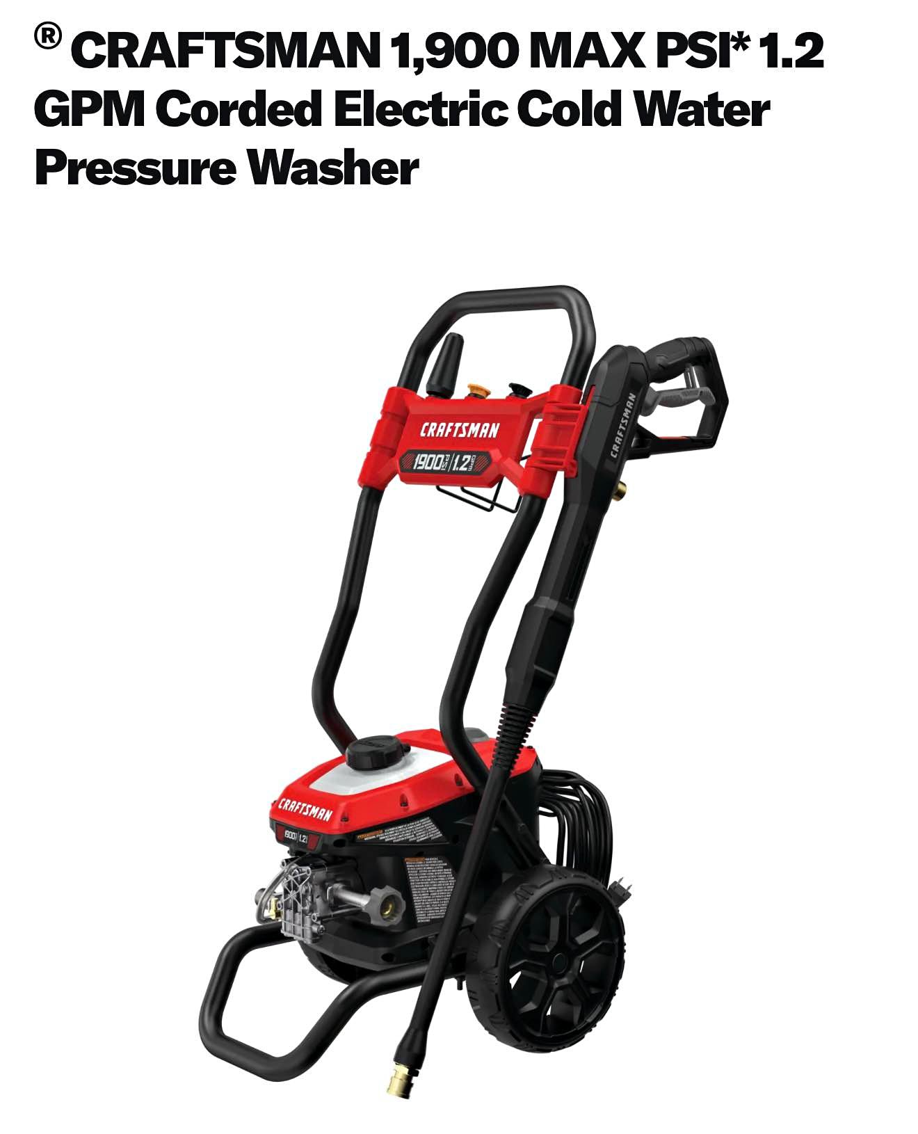 CRAFTSMAN Cold Water Pressure Washer - Pressure Washers - Los Angeles ...