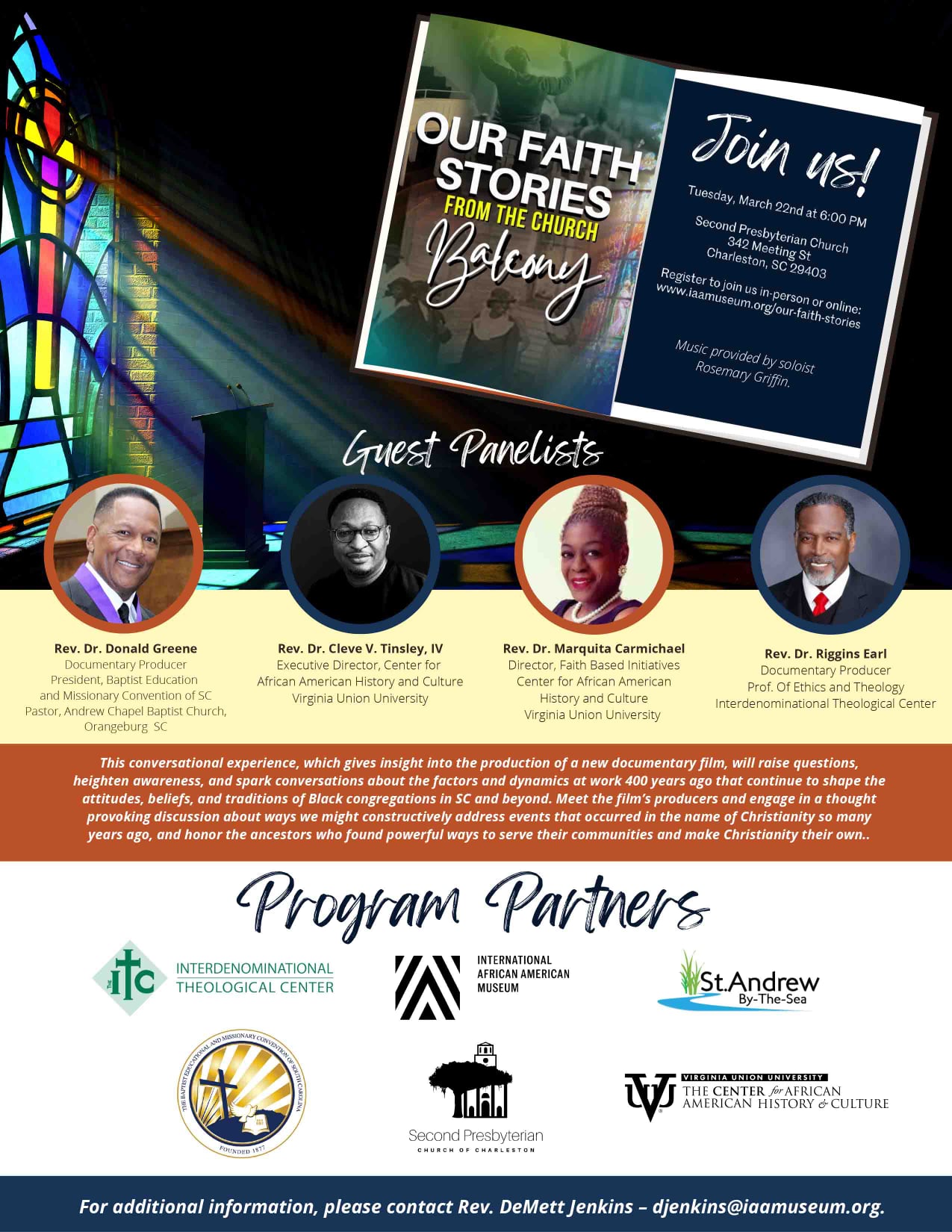 “OUR FAITH STORIES: From the Church Balcony” will be presented on ...