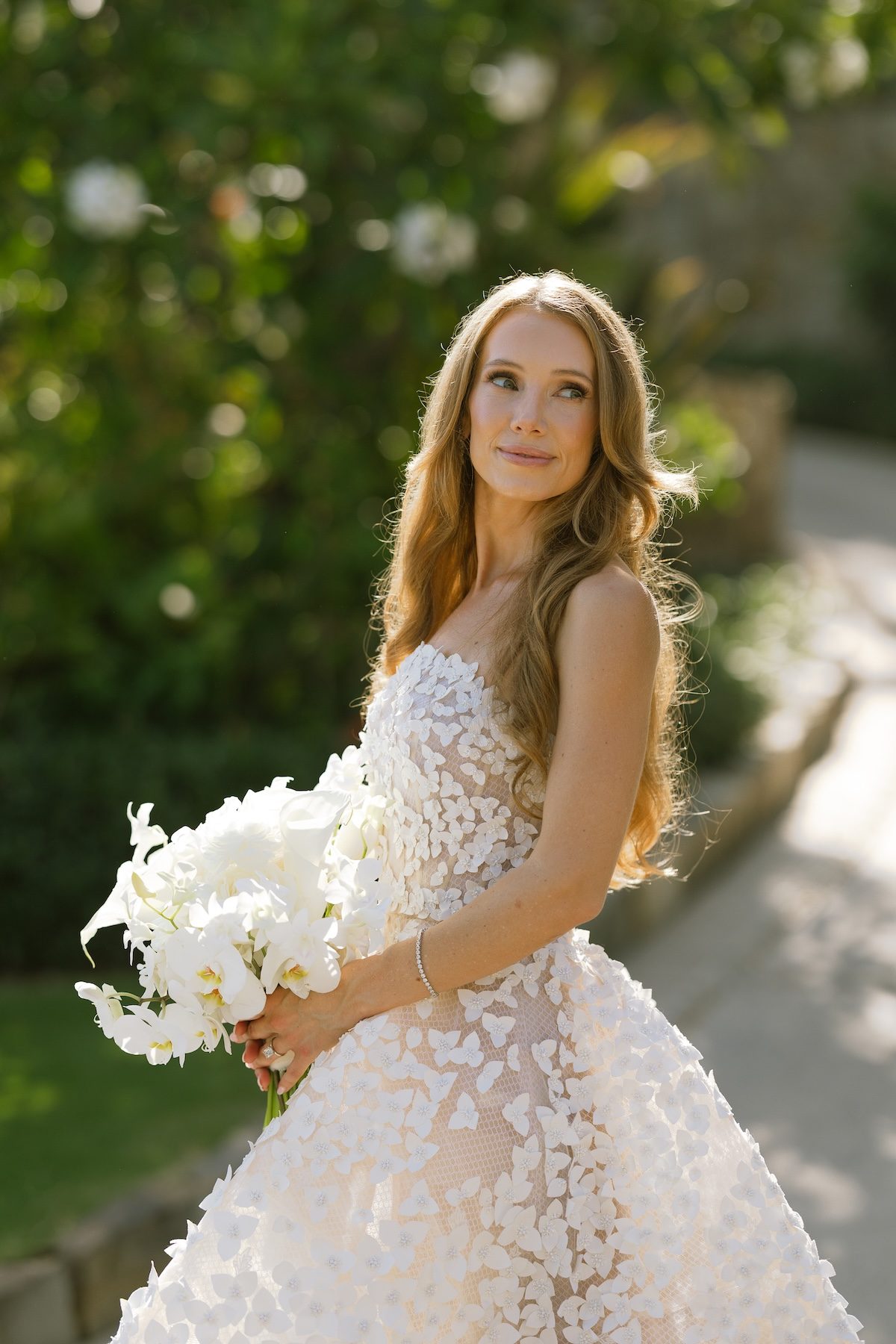 gold wedding dresses pinterest This Elegant Beach Is Pure Gold. See the full wedding feature here: www.weddingchicks.com/real-weddings/el-dorado-luxury-beach- wedding A-Line Gown