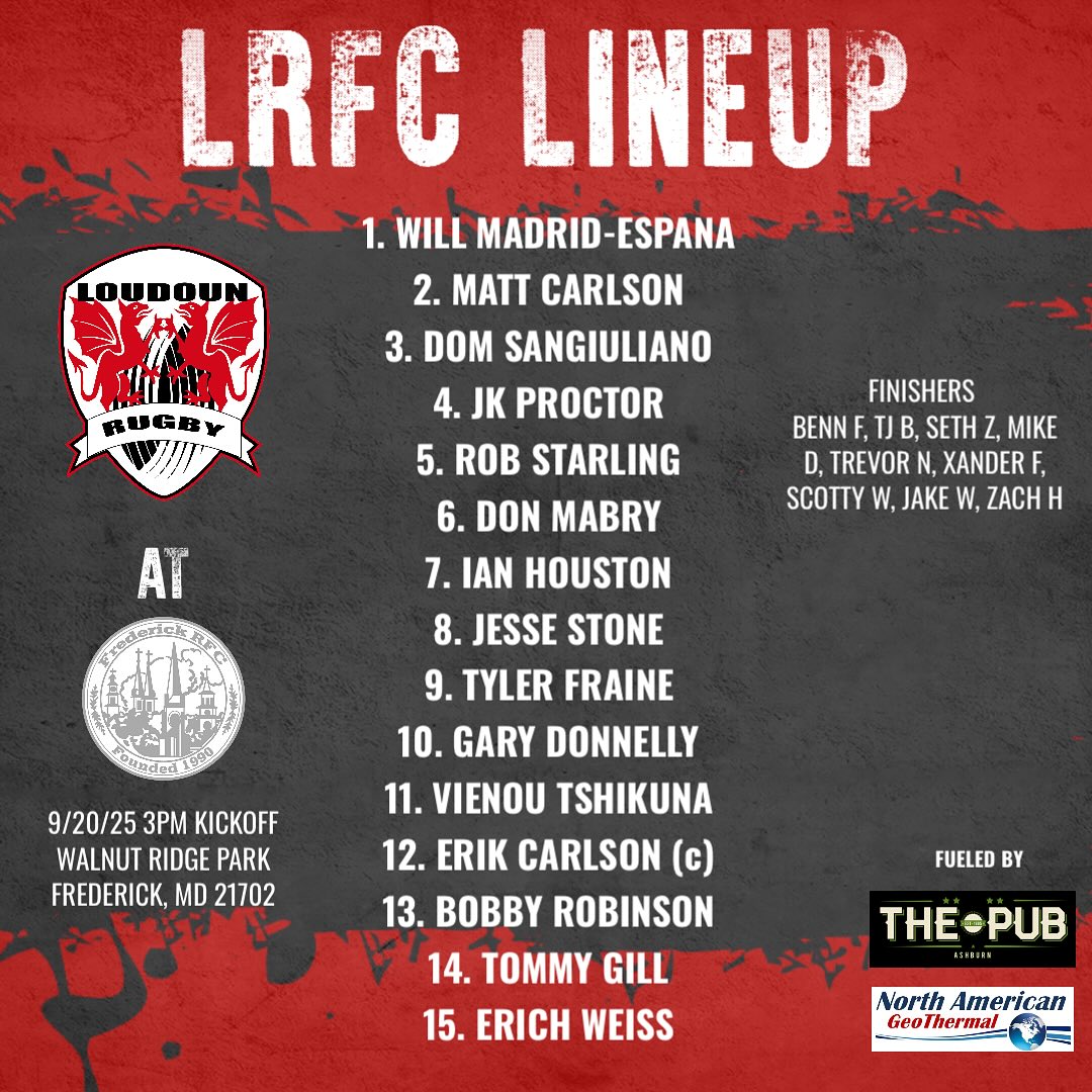 Loudoun - Game faces on. It’s match day. 😤🏉 LRFC Men’s visits ...