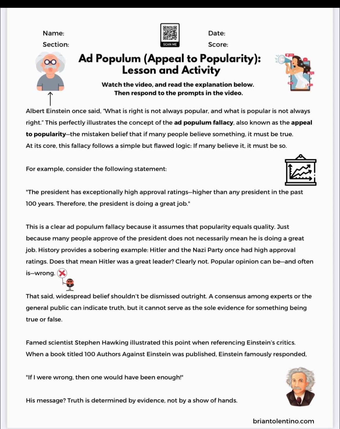 Tolentino - Ad Populum Fallacy (Appeal to Popularity): Lesson and ...