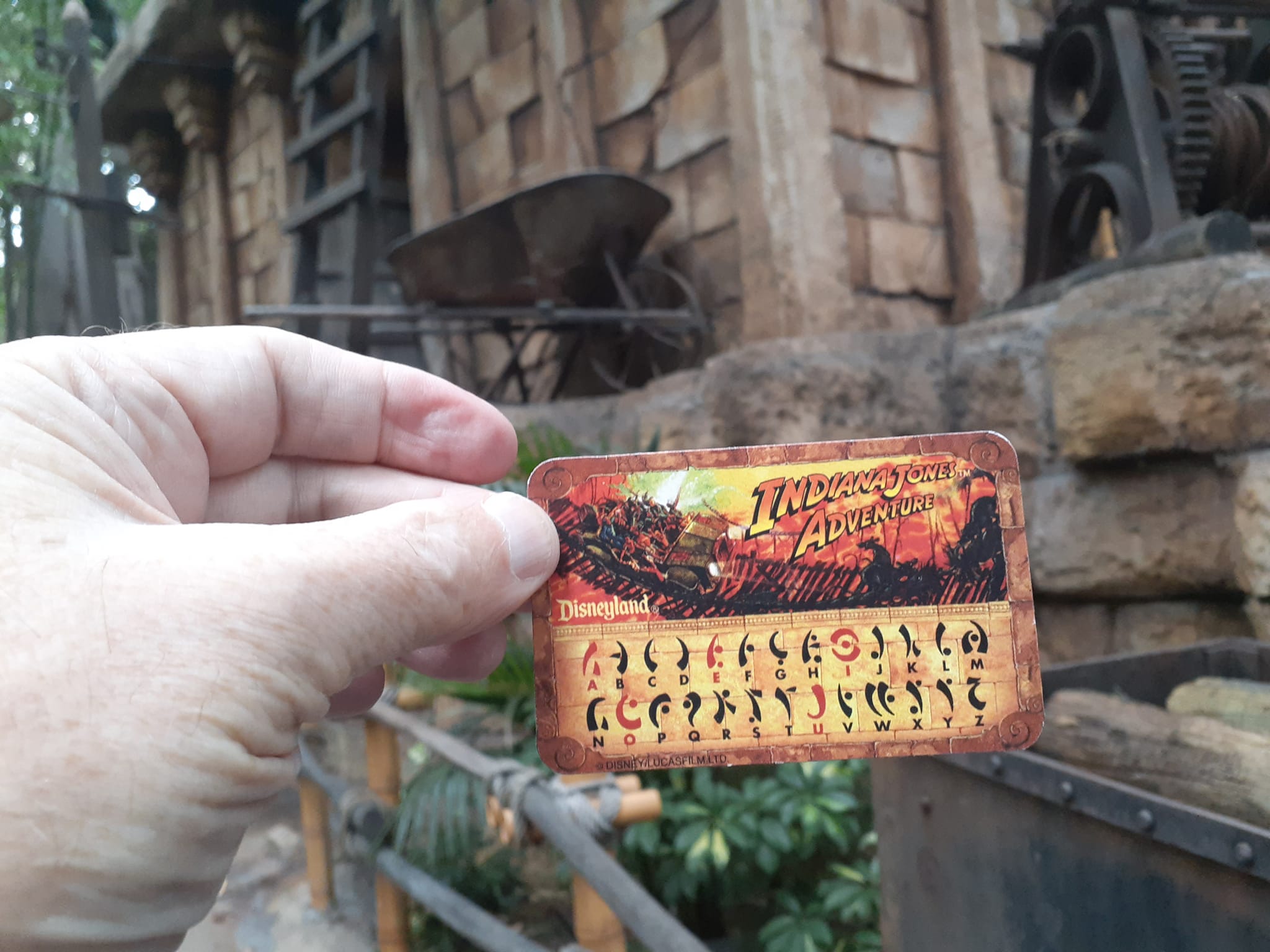Indiana Jones adventure decoder card at Disneyland | Anaheim, CA
