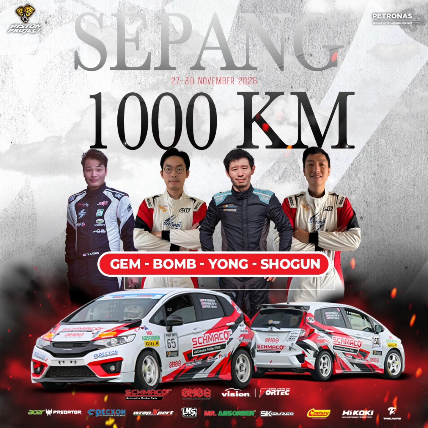 Piston - All Thai nation drivers with us for the Sepang 1000km ...