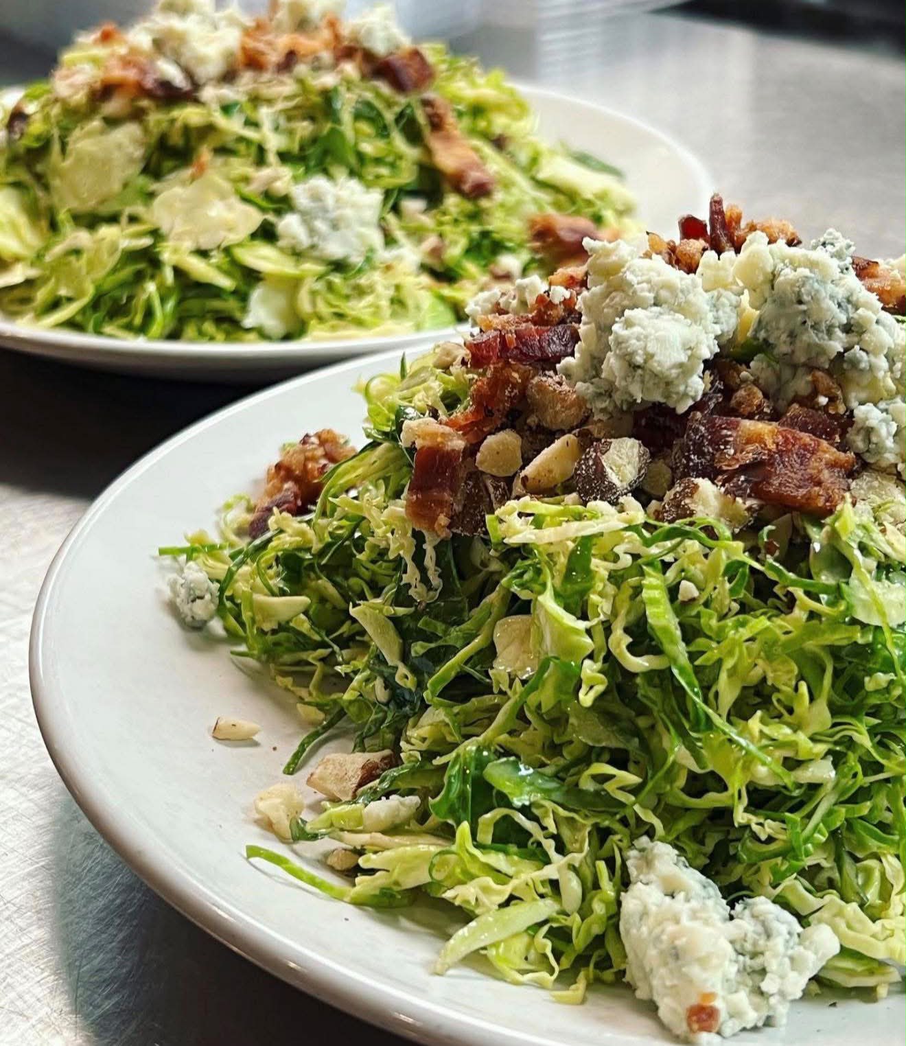 brussel sprout salad with green goddess dressing Marcella's Mia Sorella's shaved Brussels sprouts Google Shopping Proof