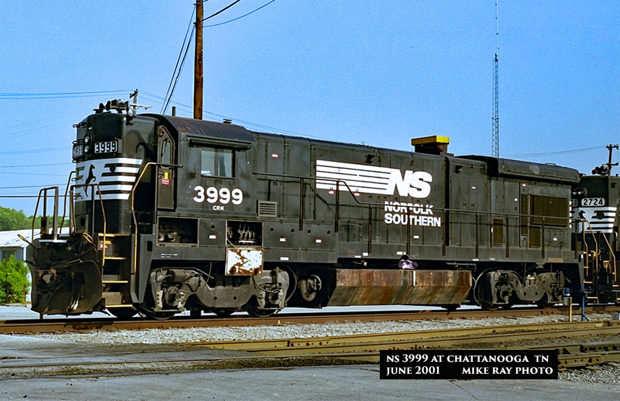 NS B23-7 # 3999 at Chattanooga , Tn in 2001 . This one is a parts