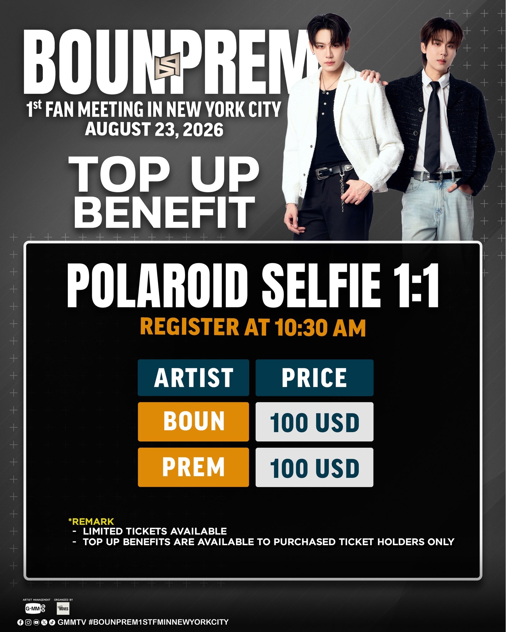 Boun Prem 1st Fan Meeting in New York City TOP UP BENEFIT
