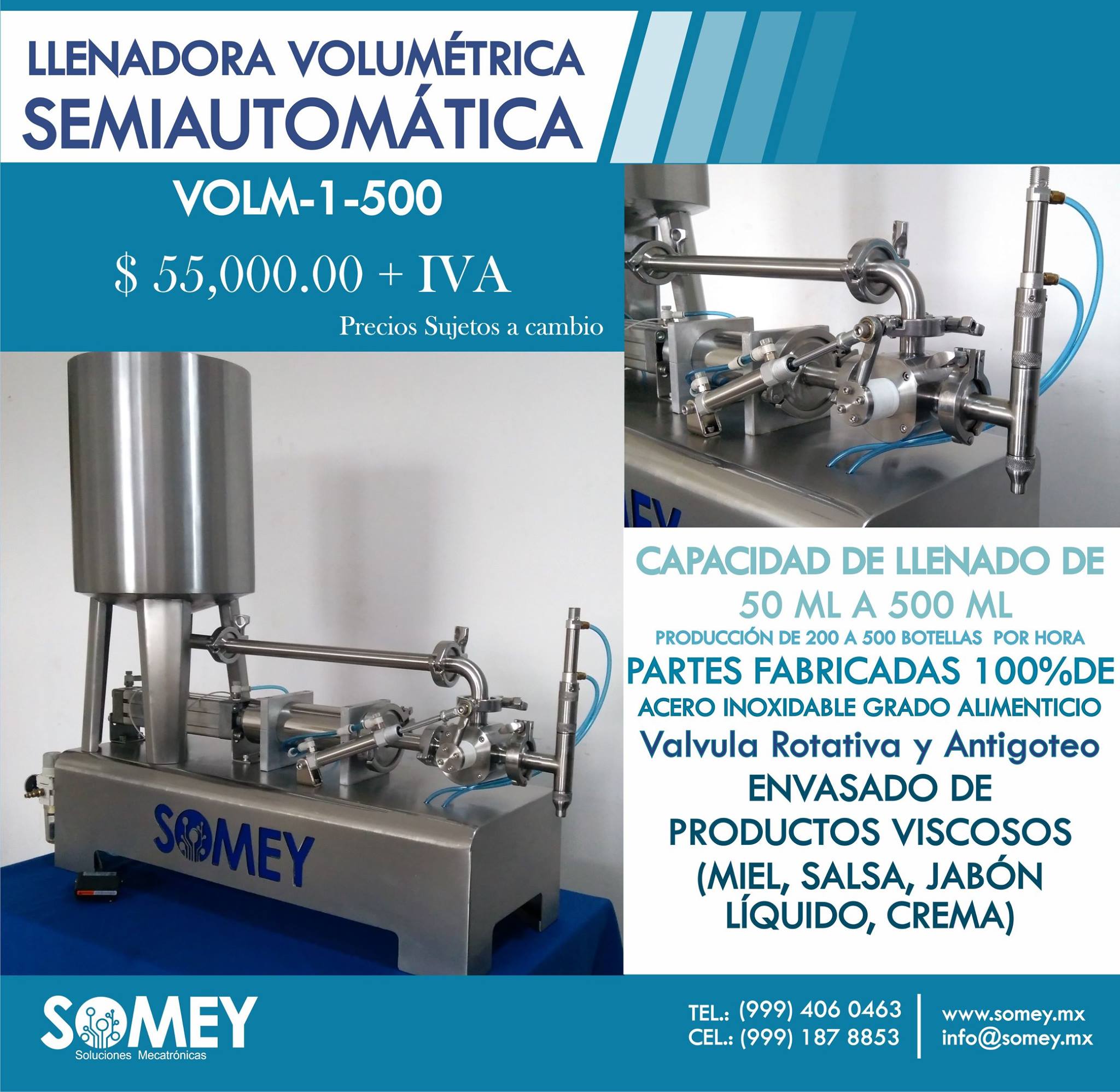 SOMEY - Máquina Llenadora Volumetrica Semiautomatica...