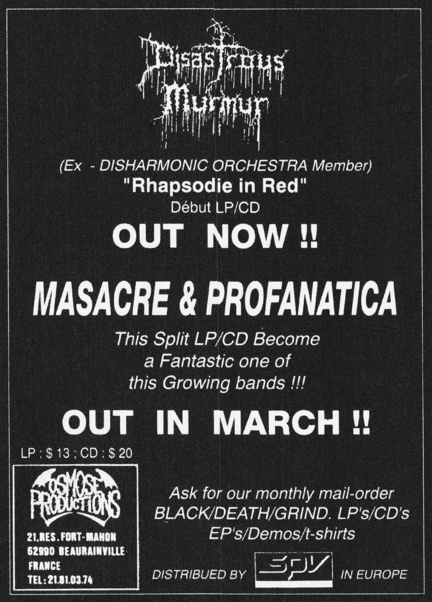Here's an old flyer for a couple of Osmose Productions releases