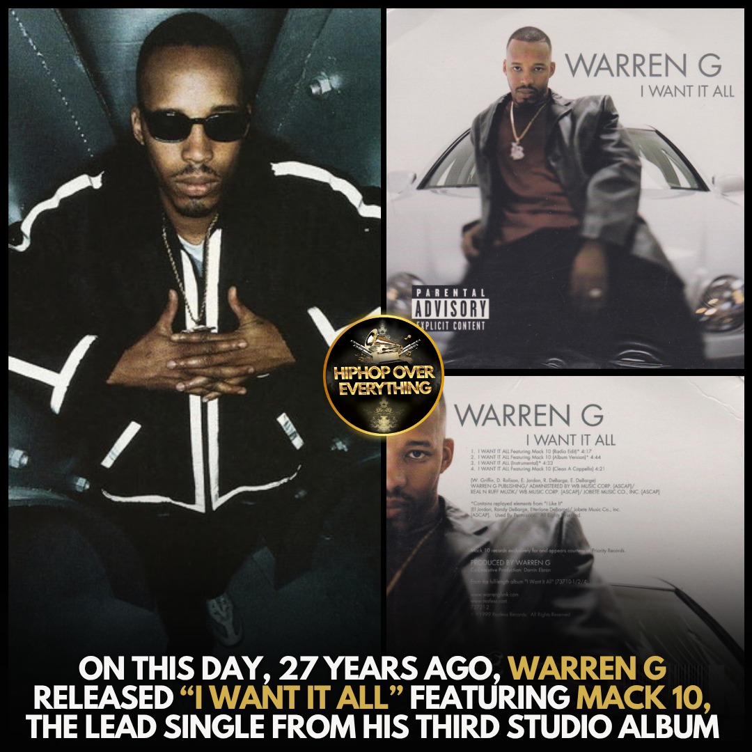 📲 On this day, 27 years ago, #WarrenG released “I Want It All