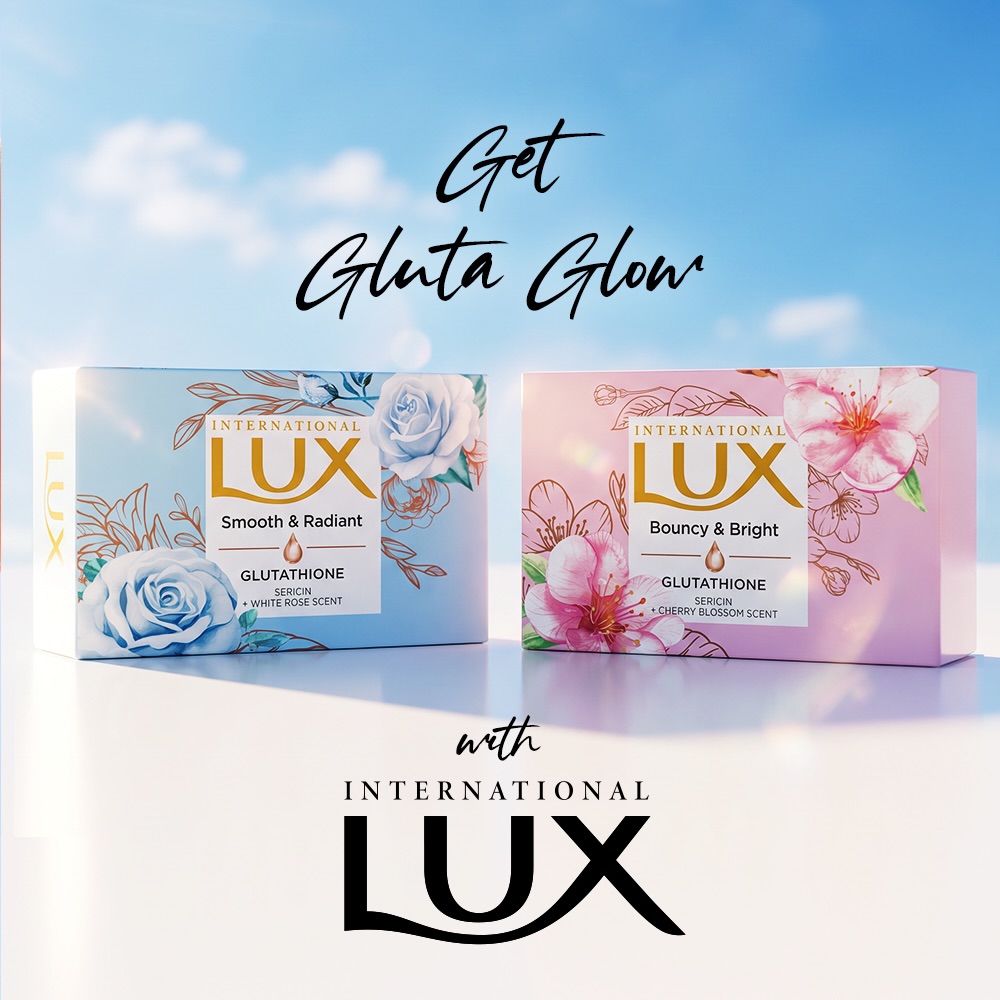 You're literally THIS close to getting that Gluta Glow! 🤏💖✨ Swipe to reveal your ultimate shower besties 👉 Lux International Gluta Bars! Powered by Glutathione and Sericin, they give your skin that