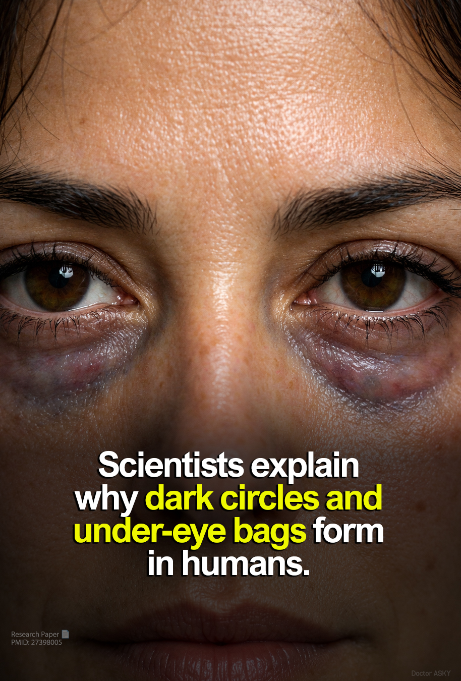 Dark circles and eye bags often appear under the eyes, but the causes differ. Eye bags result from swelling, or edema, which can occur after poor sleep, salty meals, or other environmental