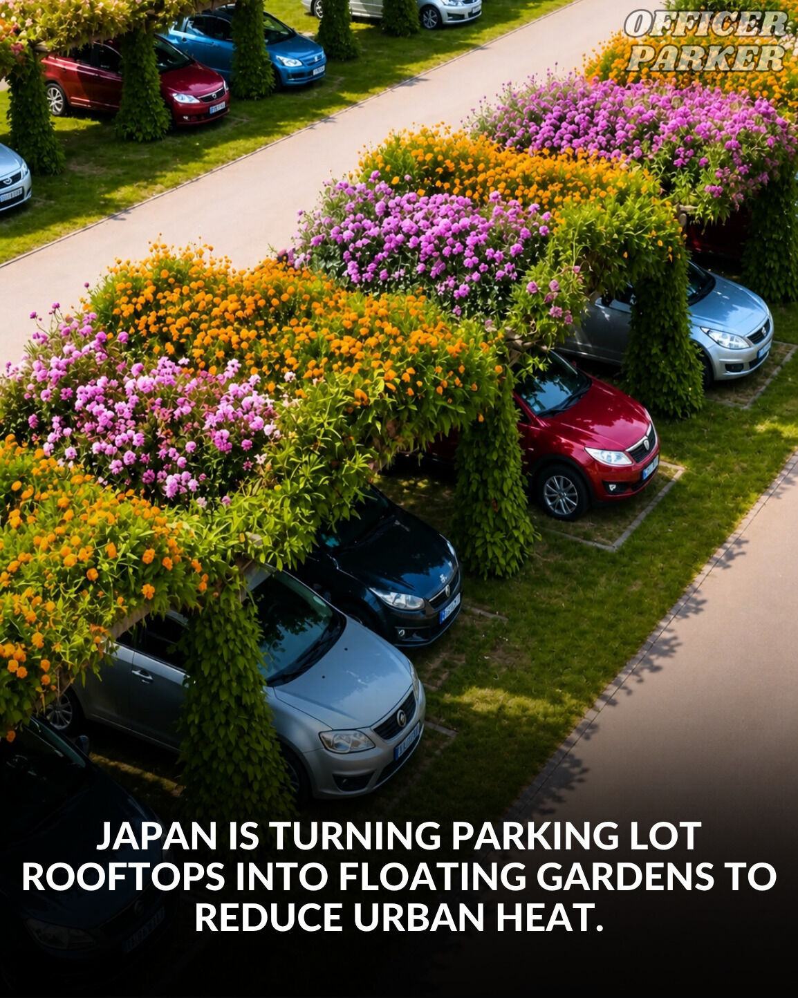 Japan's innovative green parking lot designs reduce urban heat
