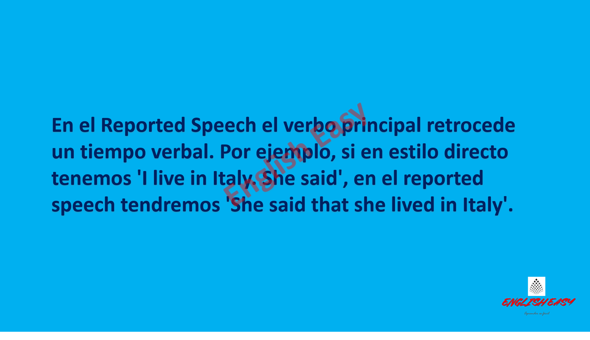 English Easy - Cambios en los Tiempos Verbales (Reported...