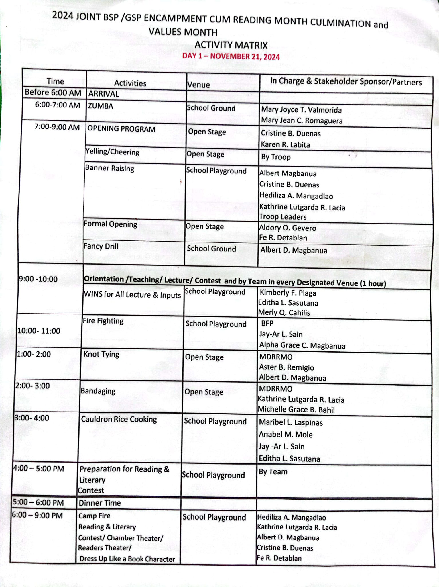 2024 Joint BSP/ GSP Encampment... - Angas Integrated School | Facebook