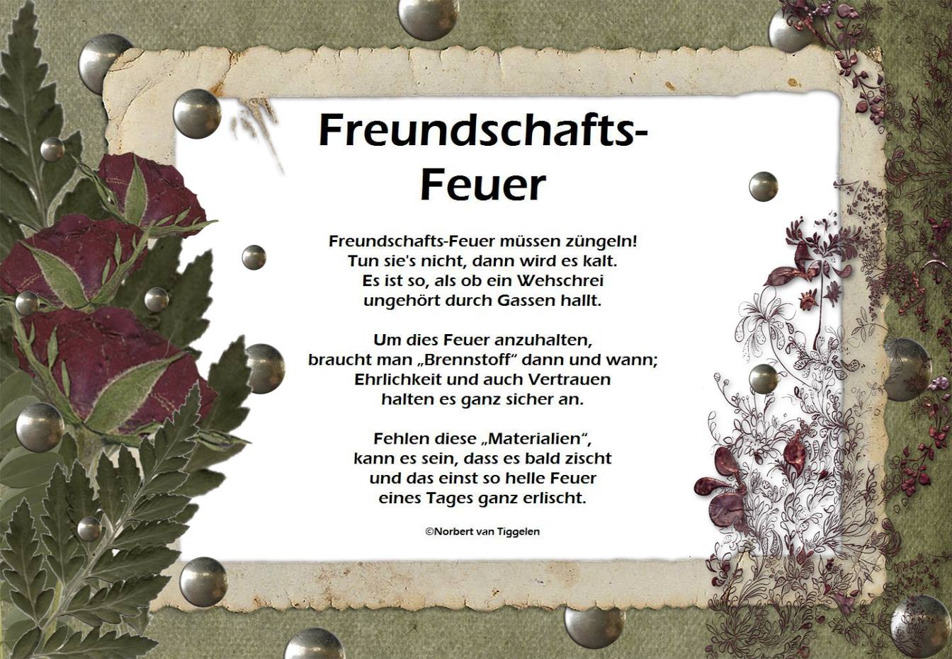 Freundschafts Feuer Freundschafts Feuer Gedichte Von Norbert