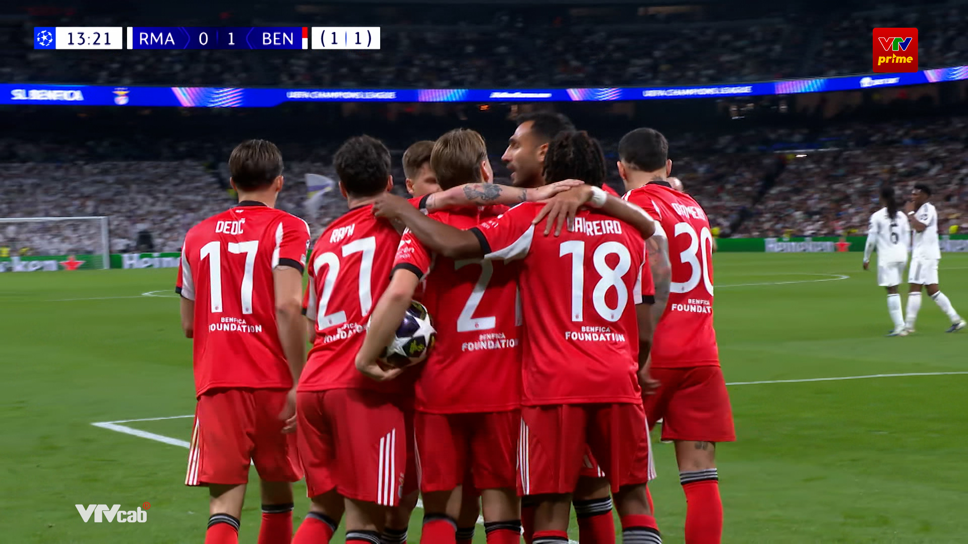 On Sports - Benfica mở tỷ số trên sân nhà của Real Madrid... | Facebook