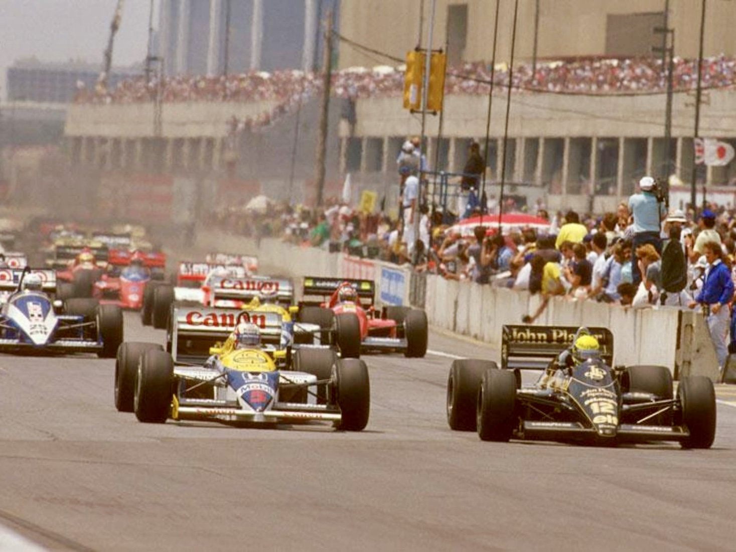 On June 22, 1986, Ayrton Senna won the Detroit Grand Prix