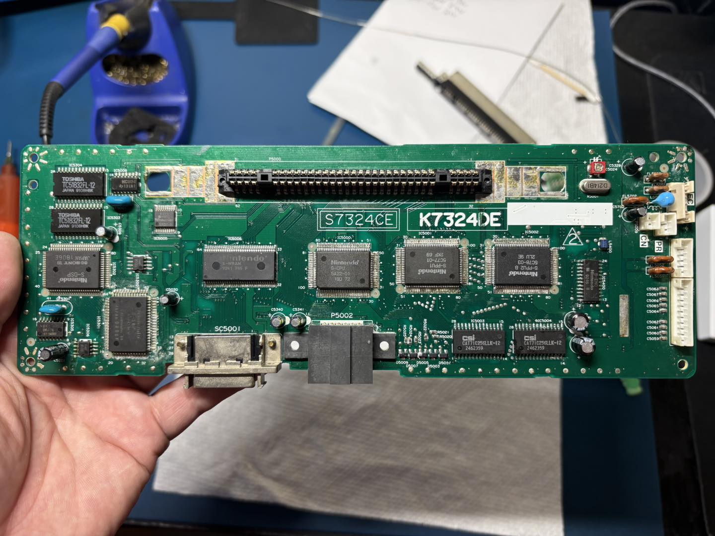 IFC-USUP-TX 初代CHANPONボード Sharp 14G-SF1 Super Famicom board repaired and chips replaced! The