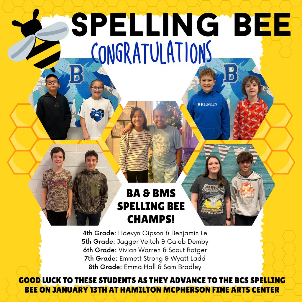 Bremen - 🐝 Congratulations to our Spelling Bee Winners! 🐝 A huge ...