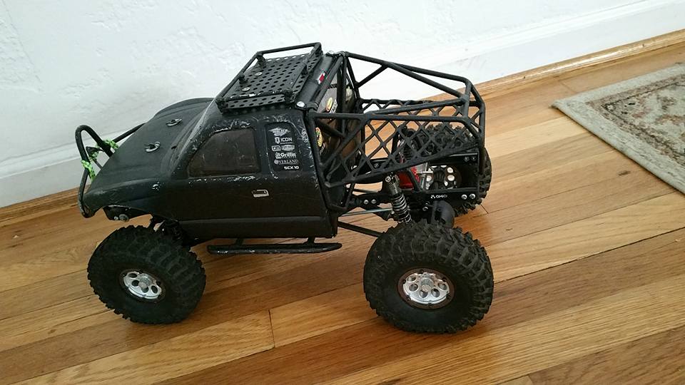 SCX10 Roll Cage Flat Bed CLEAR Set Fits SCX10 Trail Honcho Body Truggy Back AX80046 - rc Bitz