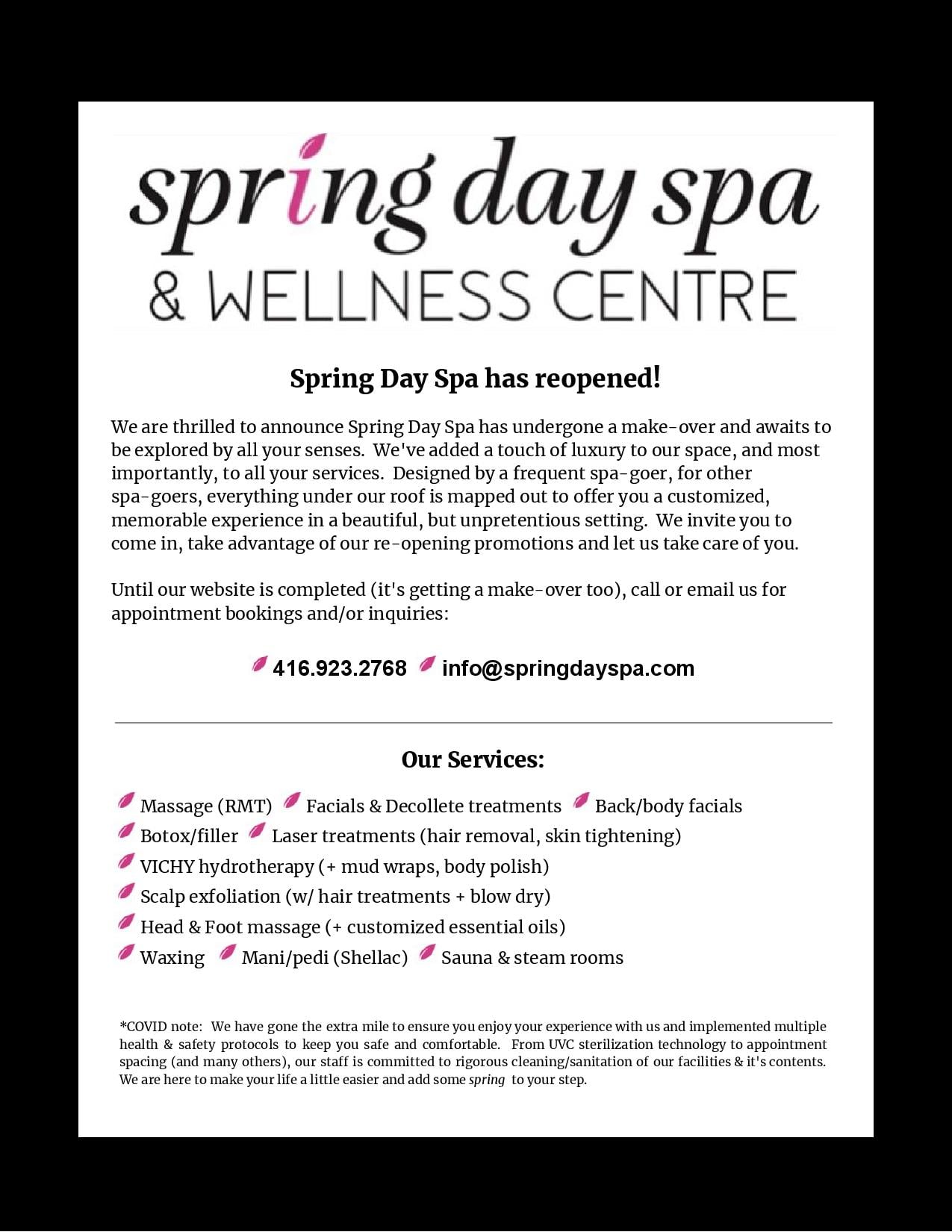 Spring Day Spa & Wellness Centre | Toronto ON