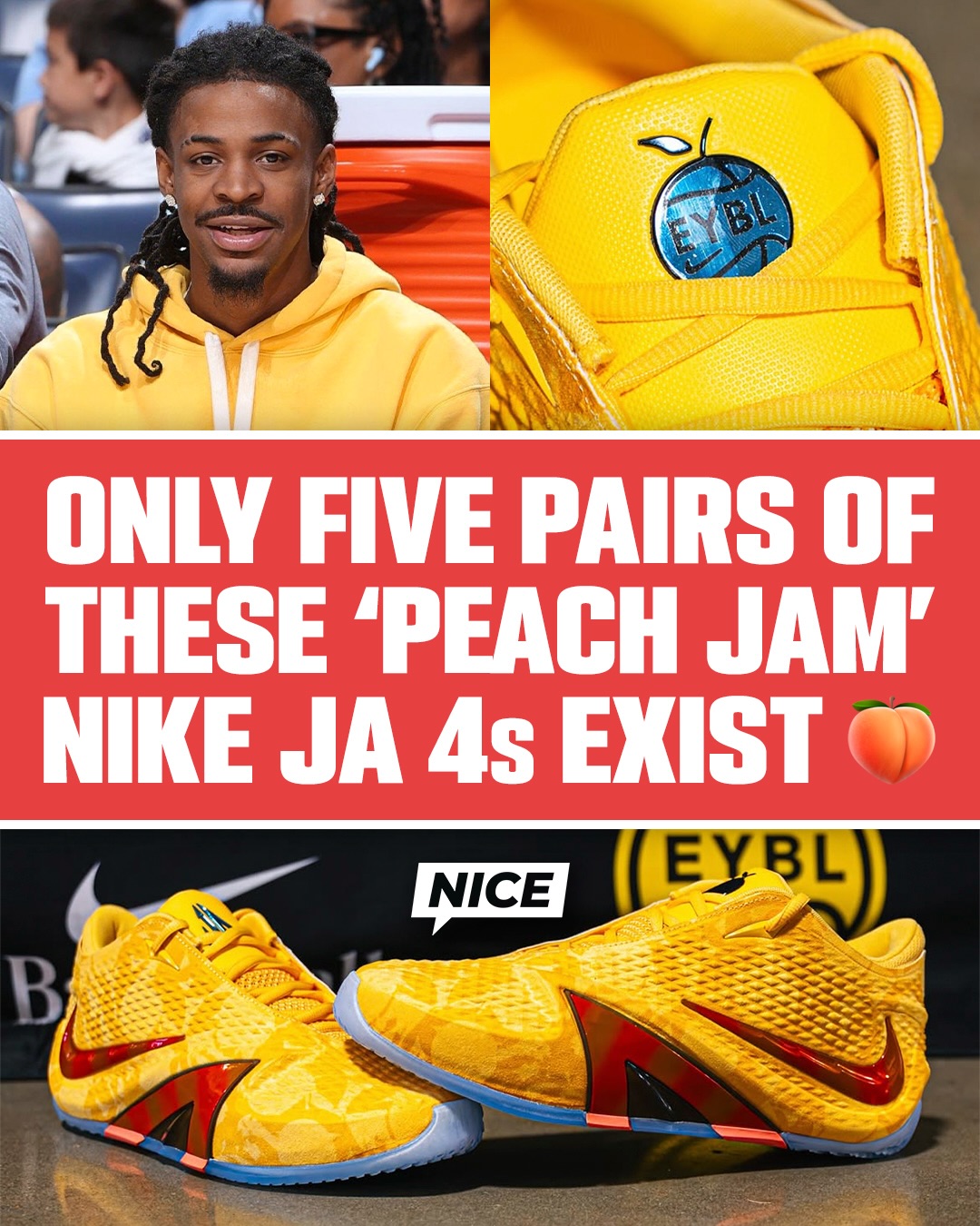 Ja Morant and Nike gifted this exclusive “Peach Jam” Ja 4 PE to