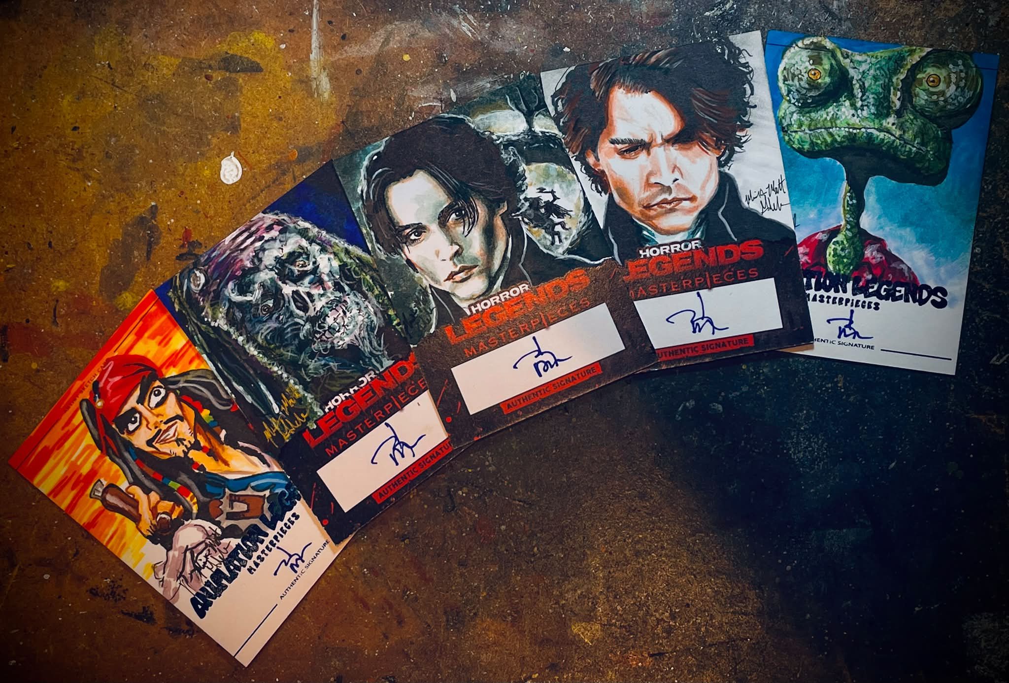 Hollywood Trading Card Masterpieces hits including Johnny Depp auto