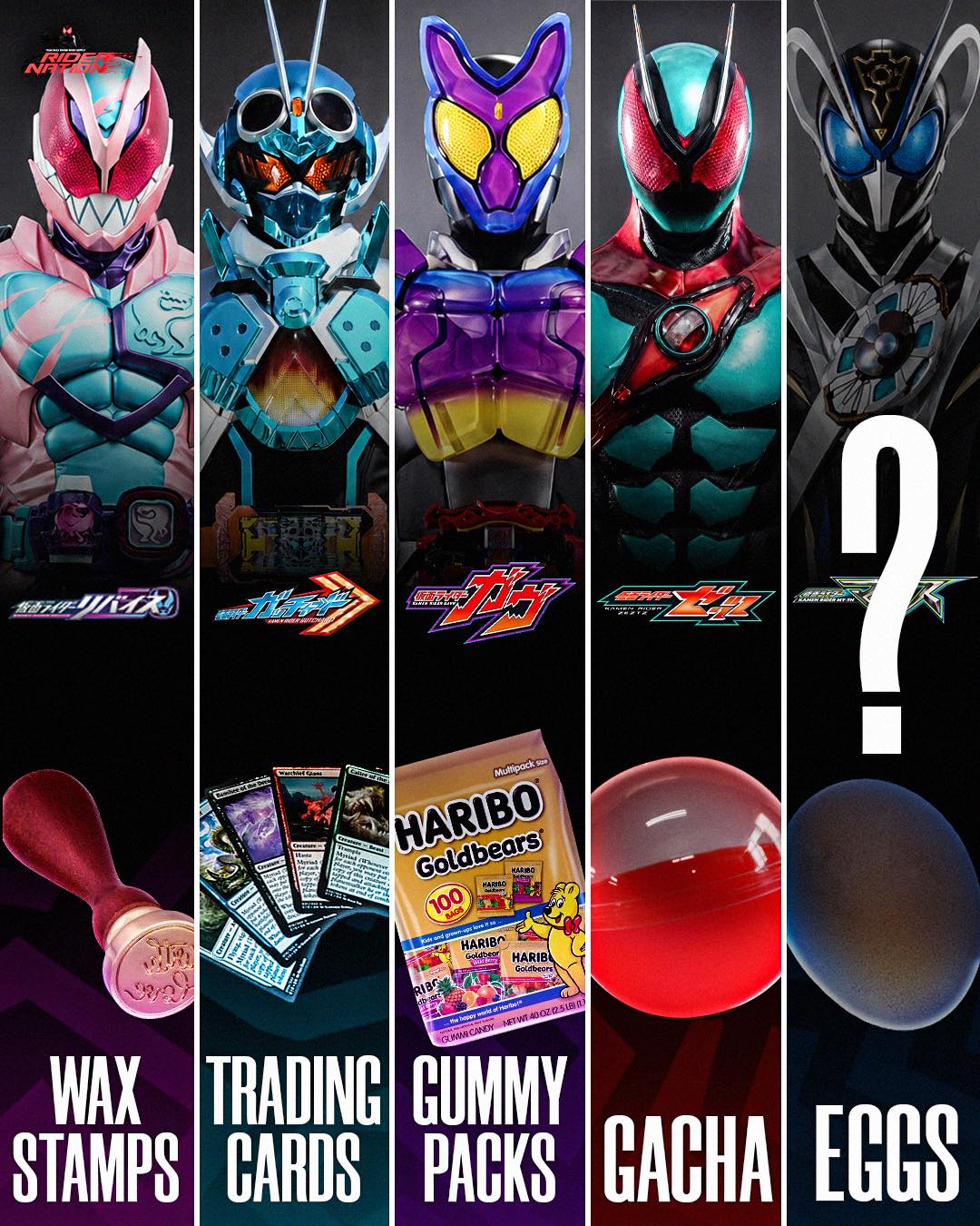 Kamen Rider series gimmicks include eggs and more