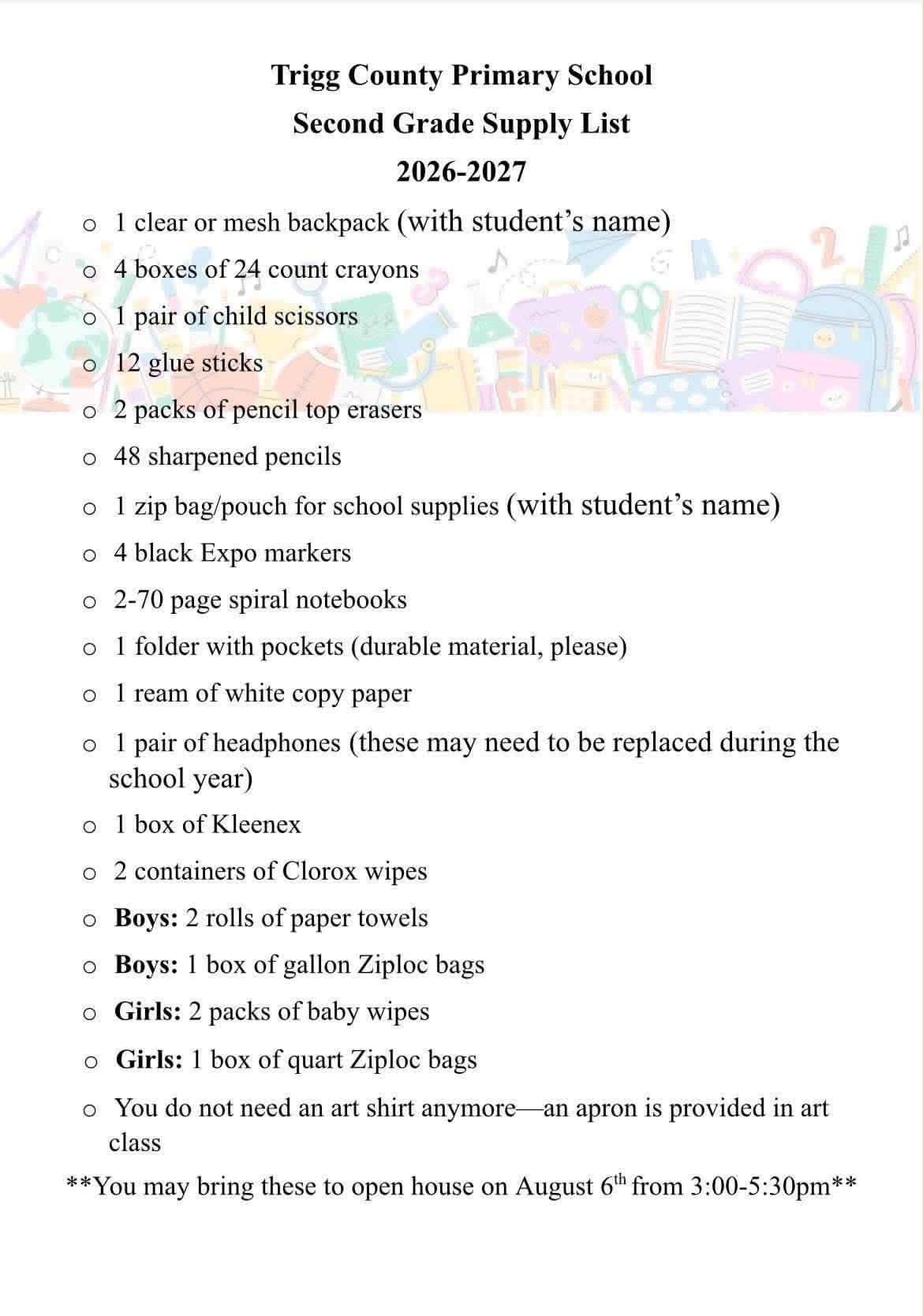 📚✏️ 2026–2027 School Supply Lists Are Here! 🍎