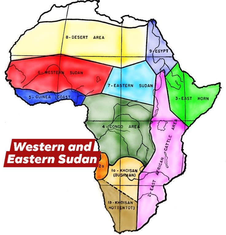 Ethnographic map of Africa showing major cultural and linguistic