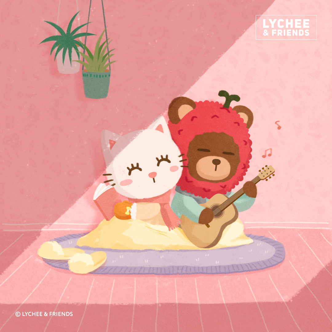 더 가까이, 더 따뜻한 겨울😄 새 배경화면 다운받으러 오세요!🧣... - LYCHEE & FRIENDS