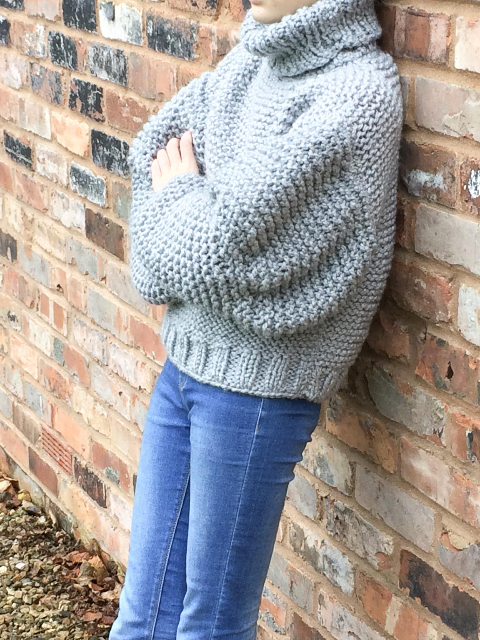 Knit a trendy oversized turtleneck with this free knitting pattern 