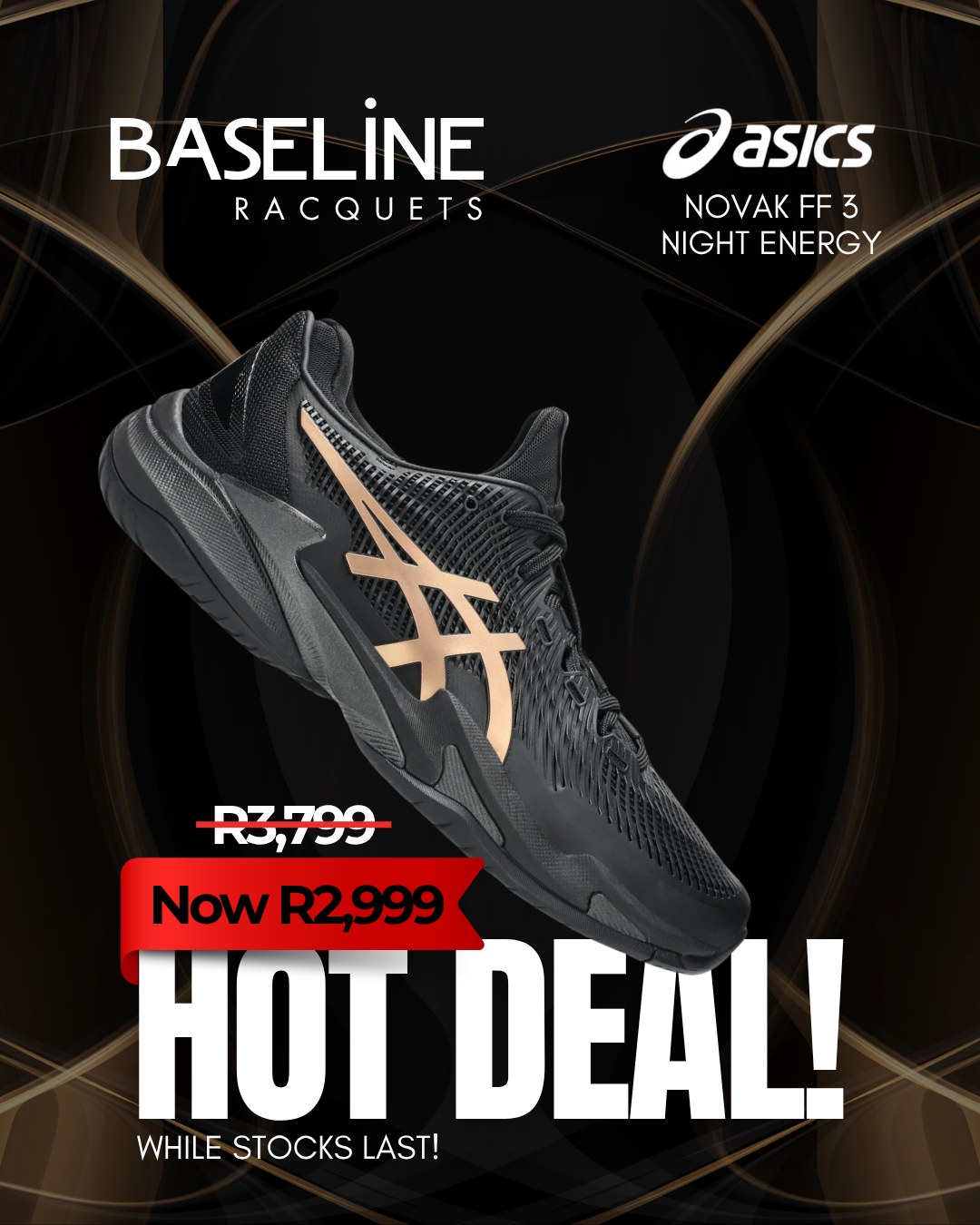 Play like a champion in the ASICS Court FF 3 Novak Black/Prism