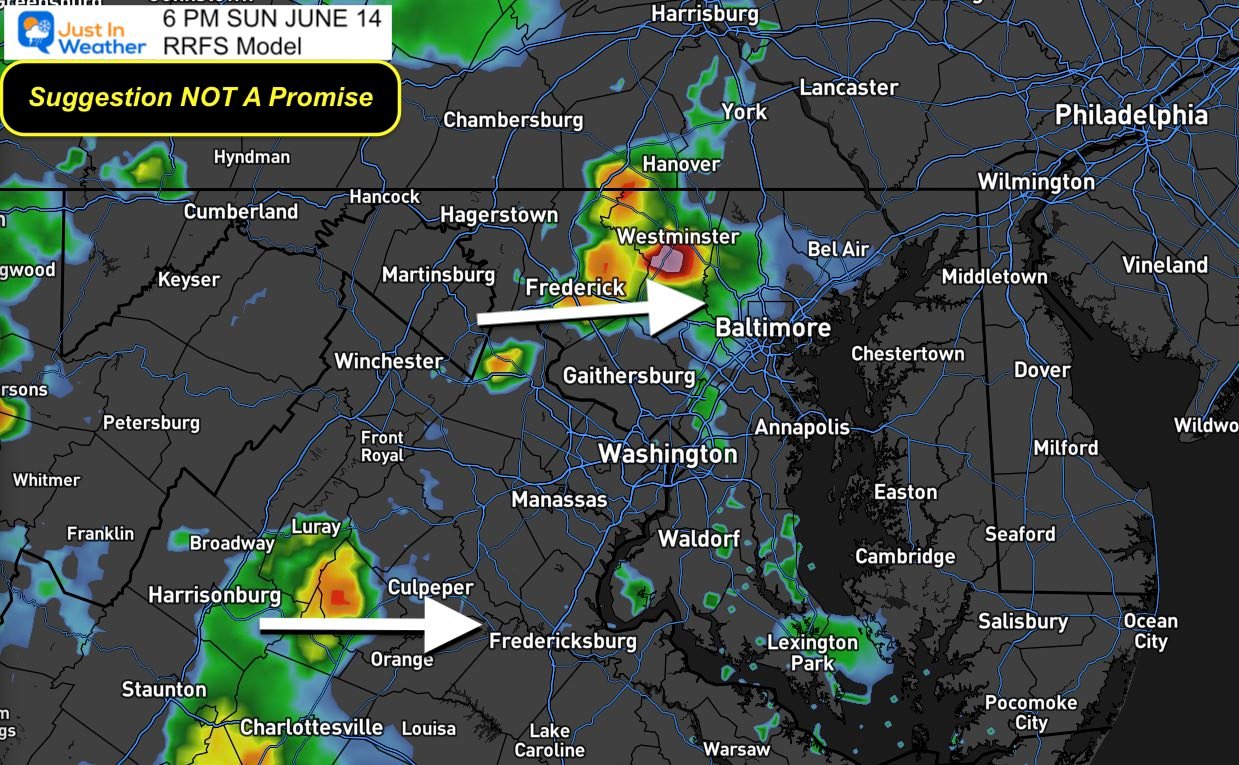 Storm Risk on SUNDAY JUNE 14 ⏰ Mainly Evening and at night