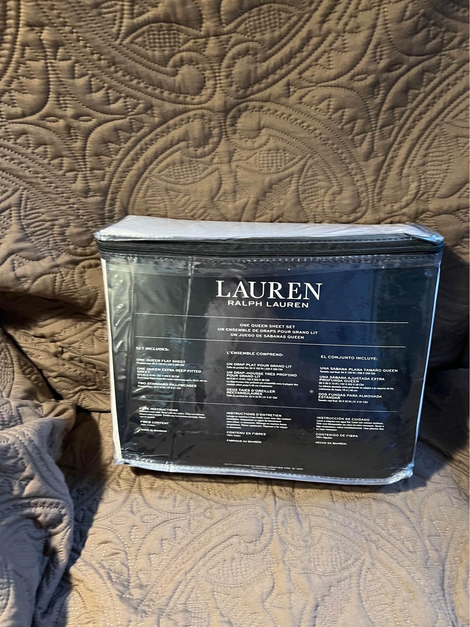 1 (4pc) Ralph Lauren Queen Sheets Set - Bed Sheets & Pillowcases ...