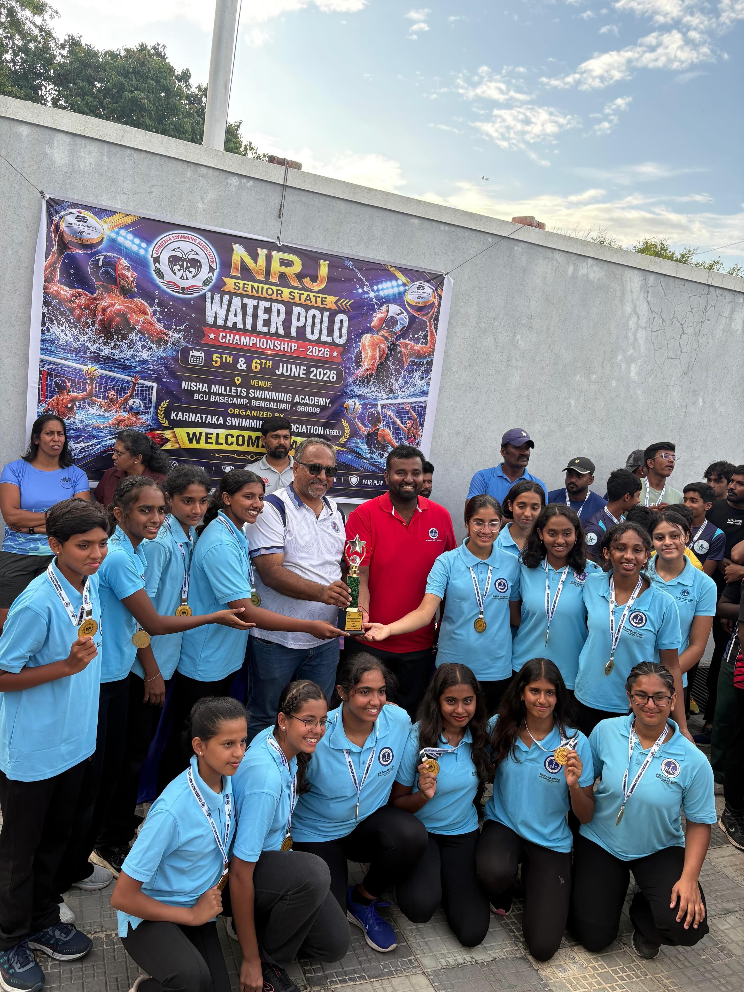 bac water polo Champions 🏆🤽‍♀️📢 Girls did it!! 👏🏻 Girls won the Championship in the NRJ Senior State Water Polo Championship 2026! They won against Nettakallappa Aquatic Centre (N.A.C) in a thrilling kitty aid
