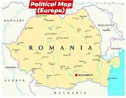 Romania – Political Map (Europe) The map shows Romania in ...