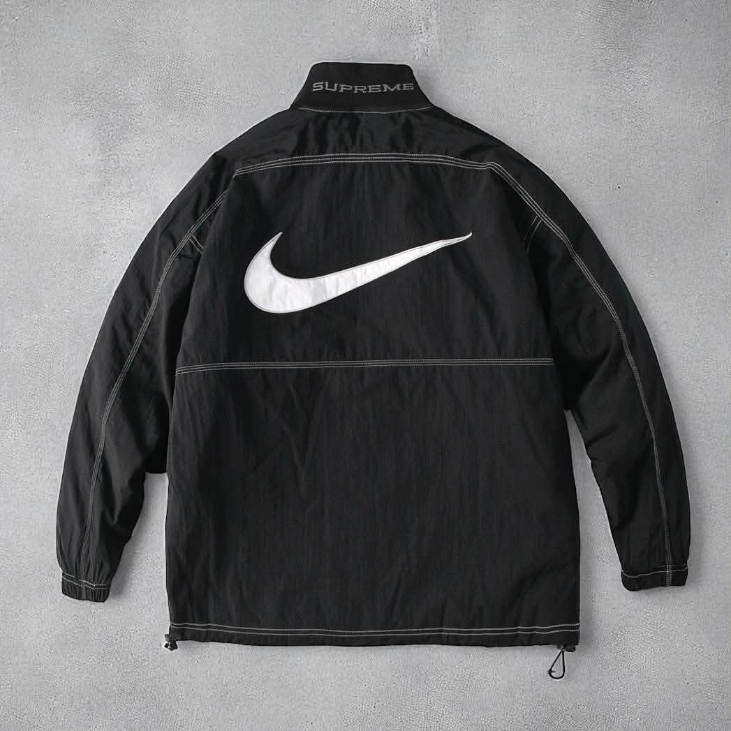 Nike x Supreme Ripstop Black Half-Zip Jacket Track Pants 🦨