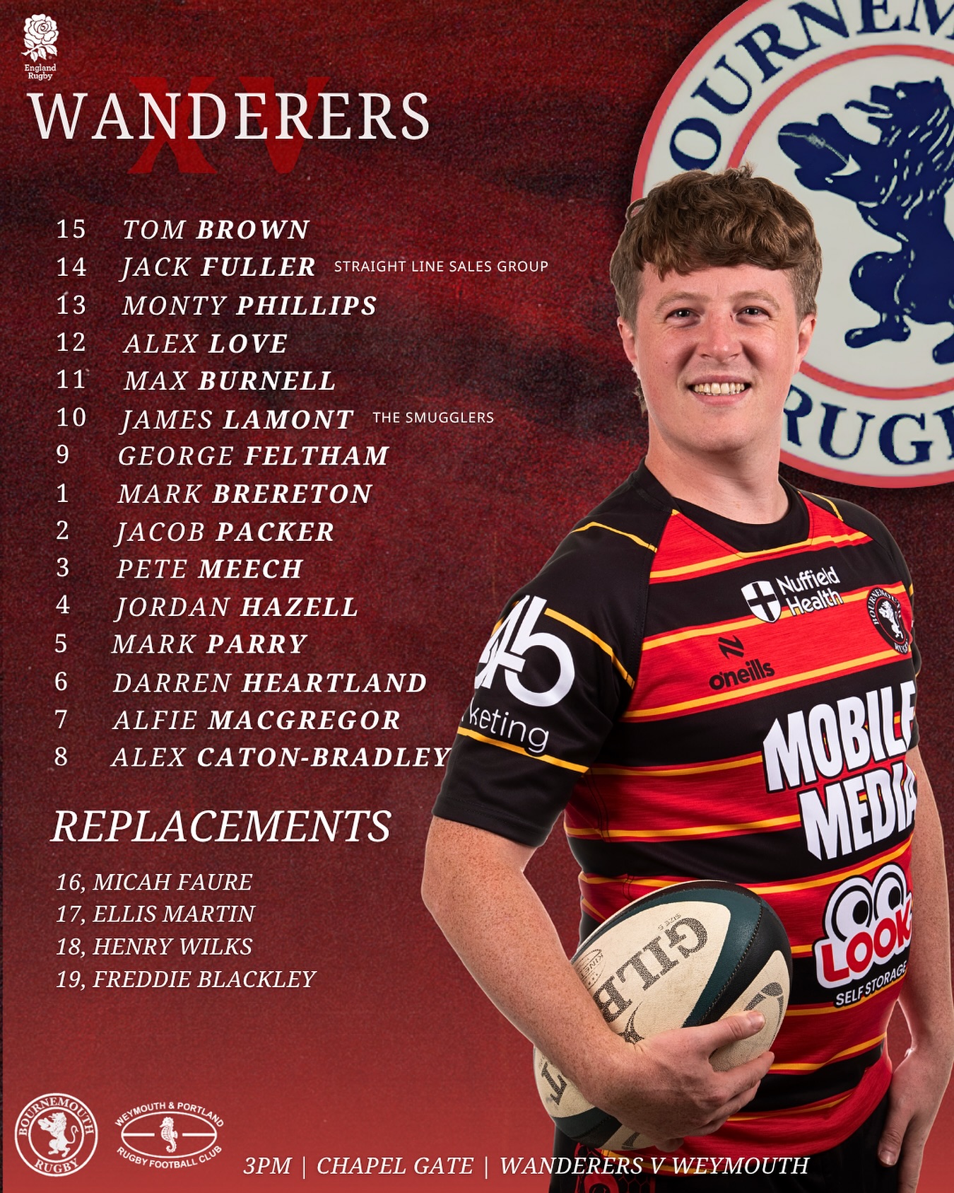 Wanderers Starting XV! They face... - Bournemouth Rugby | Facebook