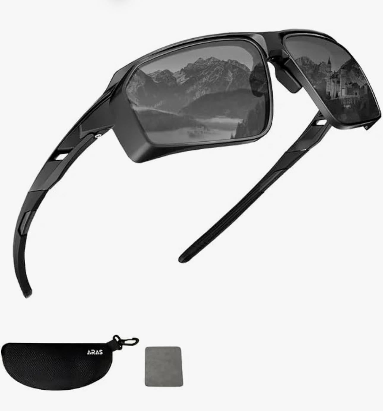 Lunettes de cyclisme | Lunettes de soleil de sport polarisées photochromiques – Protection UV400 – Lunettes de sécurité coupe-vent pour VTT, course à pied et baseball