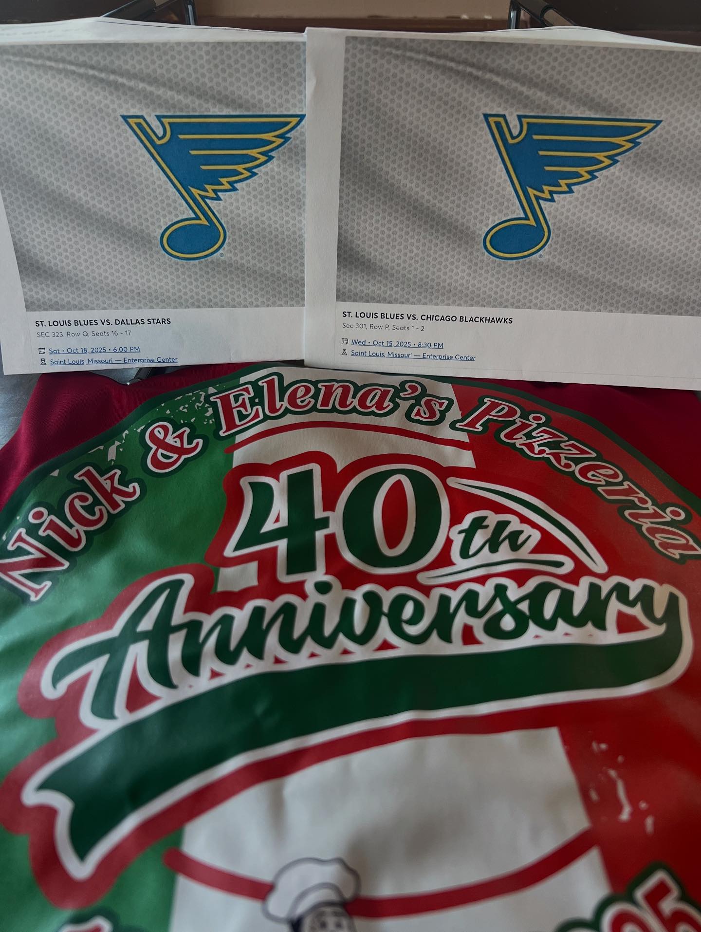 Nick - Two of our raffles for our 40th Anniversary Party this Sunday ...