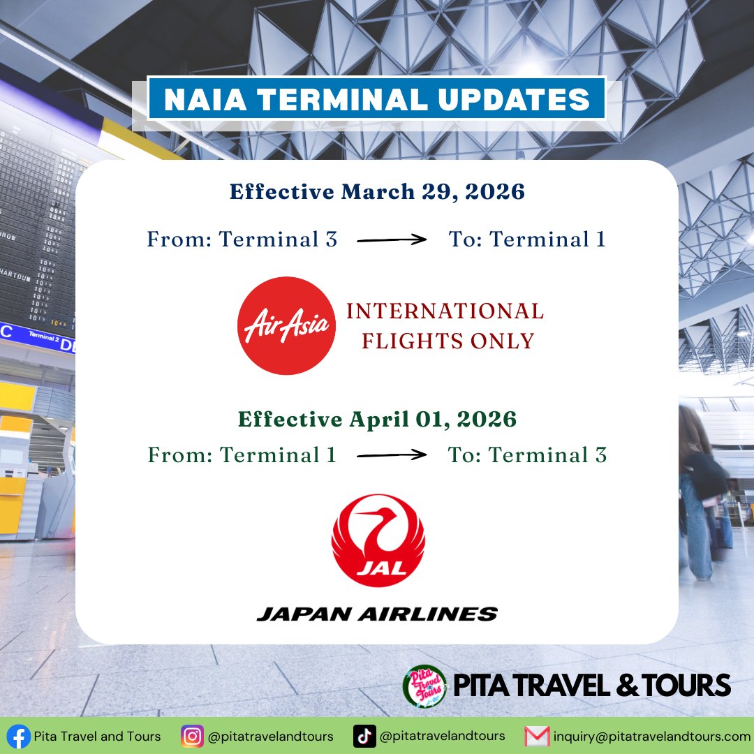 🚨 ADVISORY: TERMINAL UPDATE As... - Pita Travel and Tours | Facebook