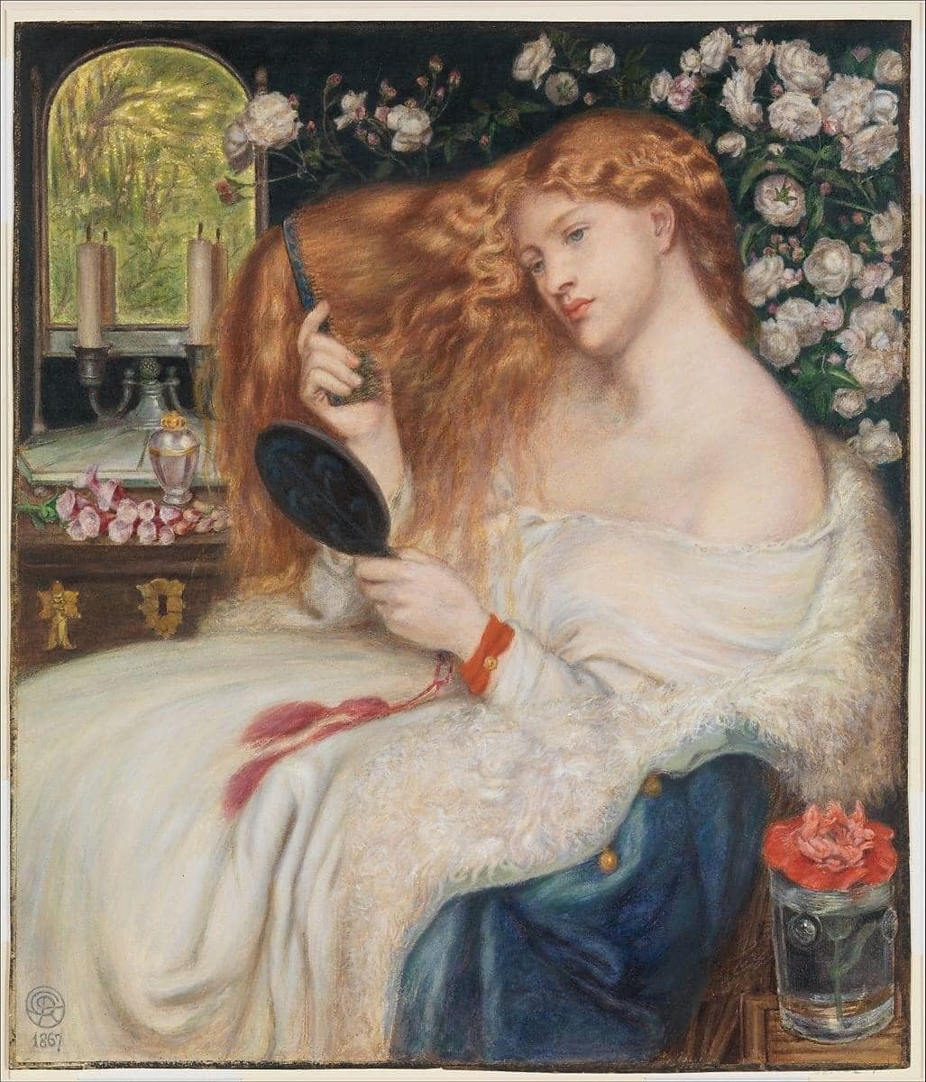 Dante Gabriel Rossetti, Lady Lilith, detail, 1872-1873, oil on