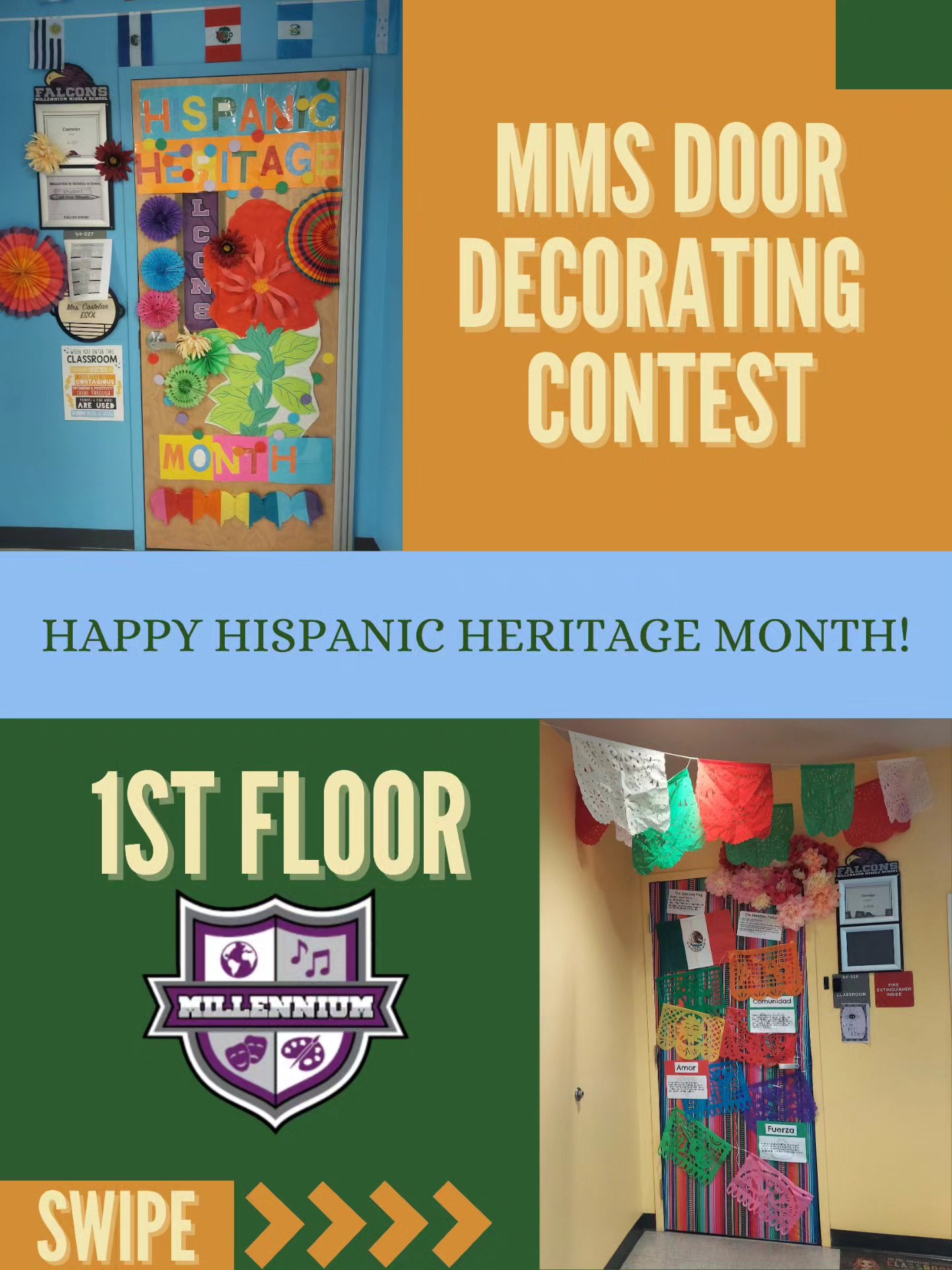 🇲🇽 Hispanic Heritage Door Decorating Contest! 🇲🇽 Our first-floor
