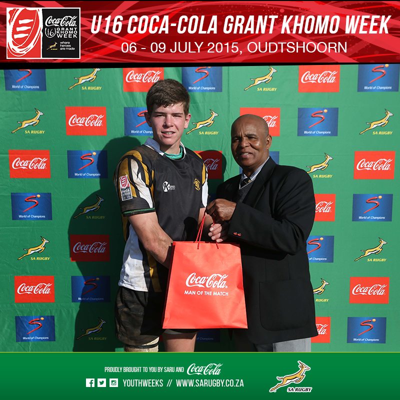 SA - Man of the Match - Handre Rupping of Boland U/16 during day 1 of ...