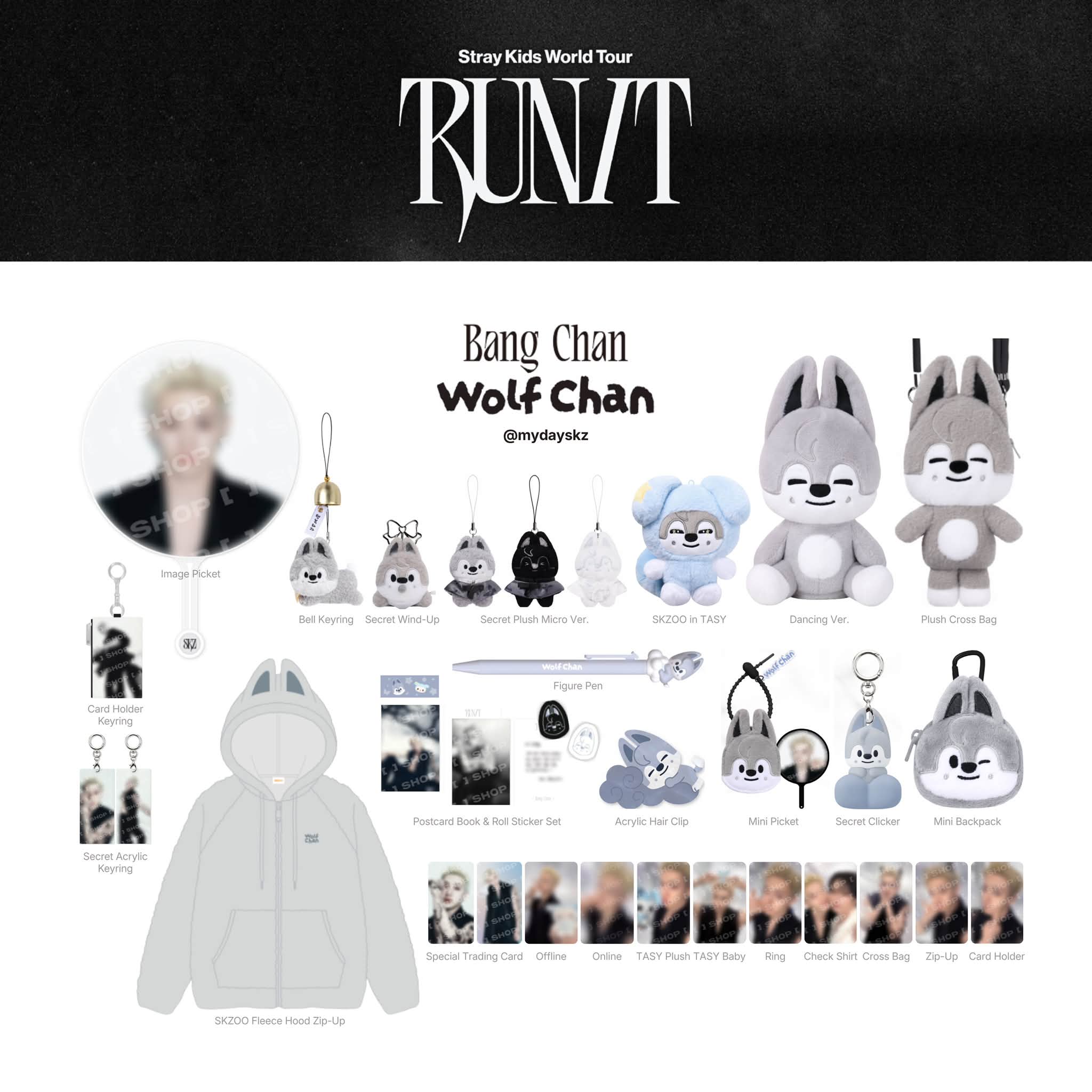 Stray Kids RUN IT 入場特典 グッズ セット ウルフチャン Stray Kids <RUN IT SEOUL> ウルフチャン 入場特典 - メルカリ