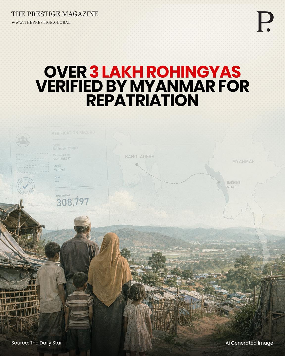 Myanmar says it has verified 426,545 of 828,824 Rohingya refugees on  Bangladesh's repatriation list, identifying 308,797 as former residents of Rakhine  State. The verified refugees could return once security conditions improve  in — Credit: Facebook
